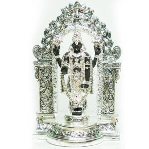 Lord Balaji silver plated with mount large idol